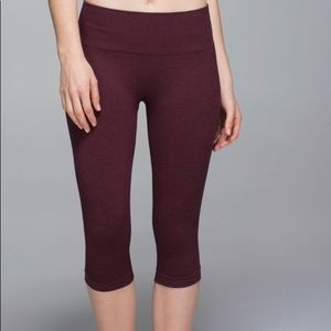 Lululemon In the Flow Burgandy leggings